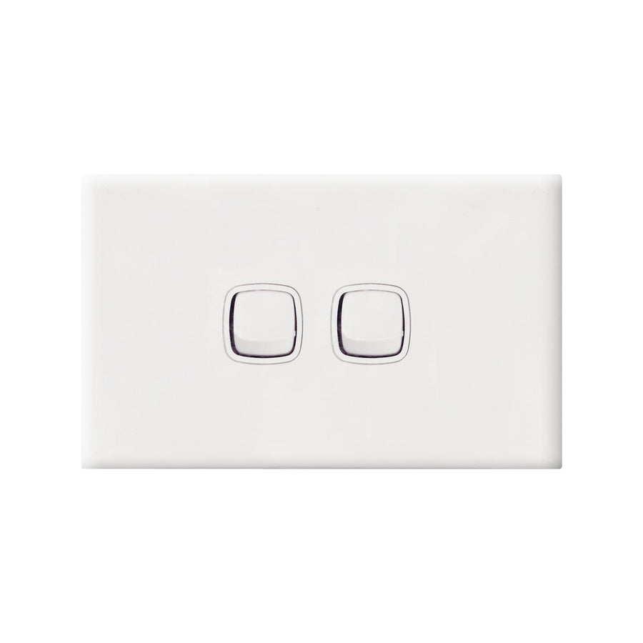 Hpm Excel 2 Gang Horizontal Wall Switch - SuperSaverAU - view 1