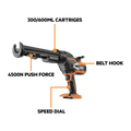 AEG Caulking Gun - 300ml/600ml - Skin Only - Anti-Drip Technology - SuperSaverAU - view 2