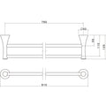 Caroma Elegance 810mm Double Towel Rail Chrome