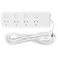 Arlec 4 Outlet Individually Switched Powerboard - 1.8m Lead - White - Safety Overload Protection - SuperSaverAU - view 1