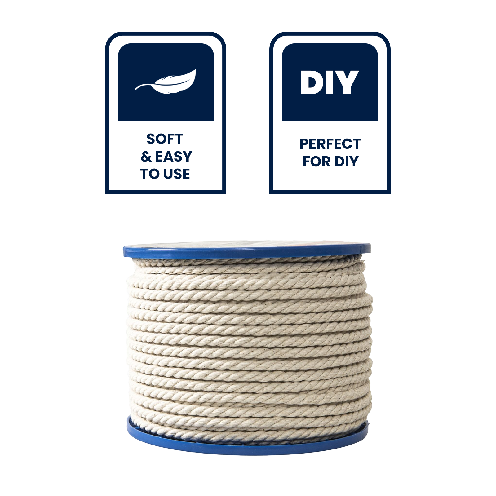 Grunt 4mm x 50m Macrame Cotton Cord White