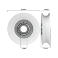Rolltrak Acetal Concave Roller - 32mm - White - 25kg Load Capacity - SuperSaverAU - view 2