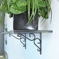 Carinya 250 x 200mm Dark Grey Powder Coated Steel Heavy Duty Scroll Stay Bracket, 200kg
