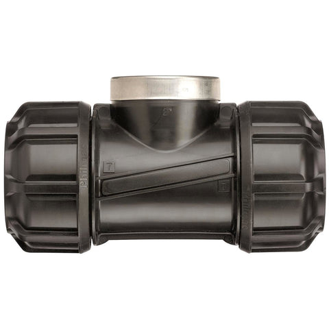 Philmac Metric Tee 25mm x 3/4 Inch Polypropylene Black PN16 - SuperSaverAU - view 1