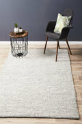 Rug Culture Loft Medium Black Felted Wool Rug 225x155cm - Hand Loomed - LFTBLK225X155