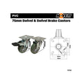 Move It 75mm PVC Castor 4 Pack - Low Rolling Resistance - 40kg Load - SuperSaverAU - view 2