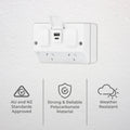 DETA Outdoor Double Power Point IP54 with 3.4A USB 6298B - Weather Resistant