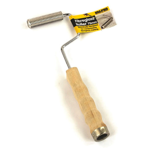 Uni Pro Fibreglass Compression Roller 75mm Metal Wood Handle Durable - SuperSaverAU - view 1