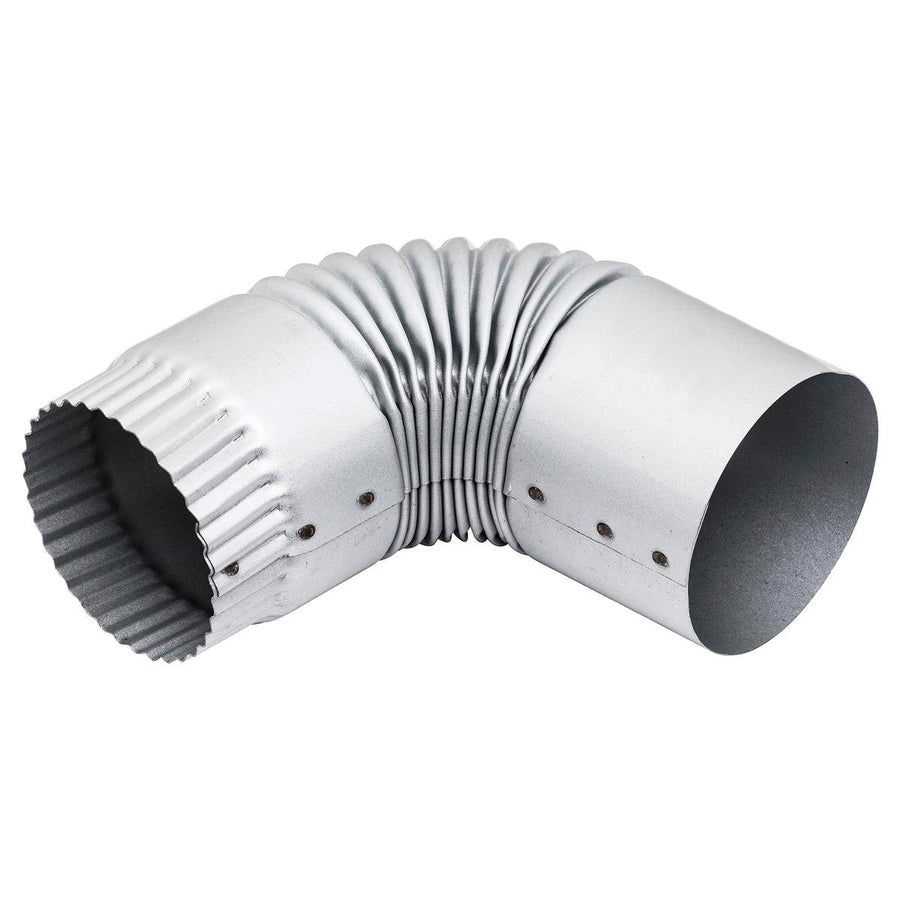 Fielders 75mm Zinc Round Downpipe Elbow - 90-Degree Bend - Zinc - SuperSaverAU - view 1