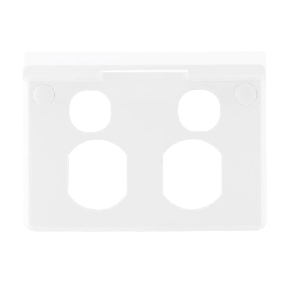 DETA x6 Clip on Cover with Shelf - Double Power Point - 116mm x 86mm - White - SuperSaverAU - view 1
