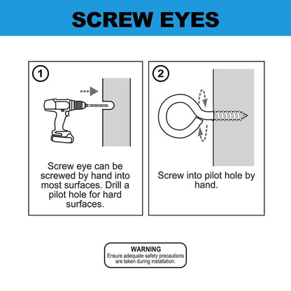 Everhang Screw Eye Hooks - 8mm - Brass Plated - 25 Pack