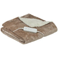 HoMedics Heated Throw Blanket 130x180cm - Fast Six-Minute Heat-Up, Soft-Touch Fabric, Cream - HTB-1000CE-AU
