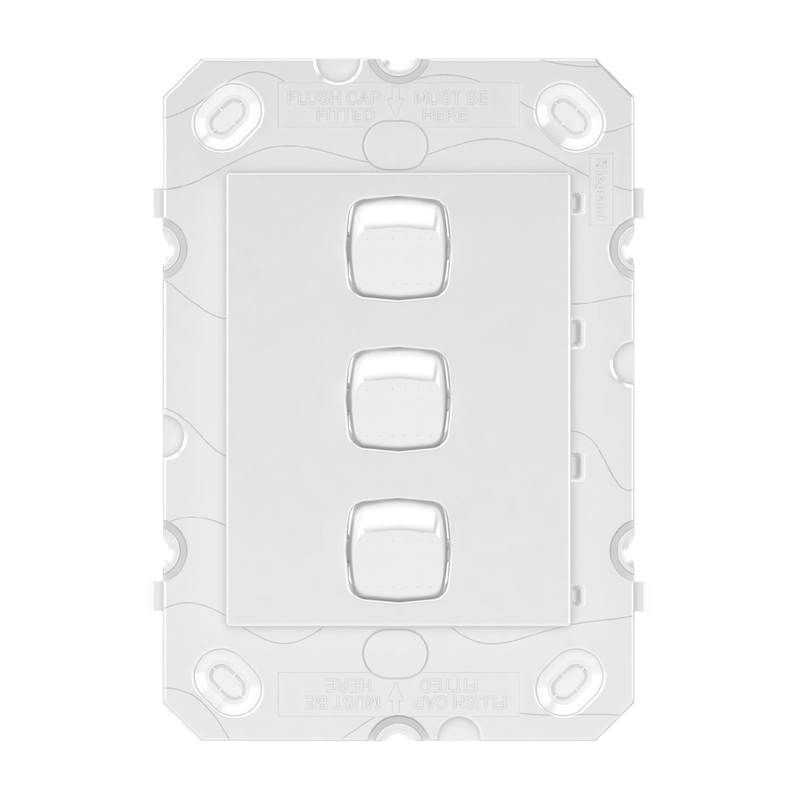 HPM ARTEOR 3 Gang Wall Switch Grid White 240V Polycarbonate