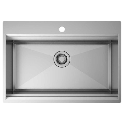 Artinox Layer BRP 74 Workstation Sink - Dual Level, Brushed 304 Stainless Steel, Made in Italy - BRP74