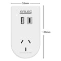 Arlec Power Adaptor with Integrated Phone Mount and PD20W USB Matt White DA35PD20