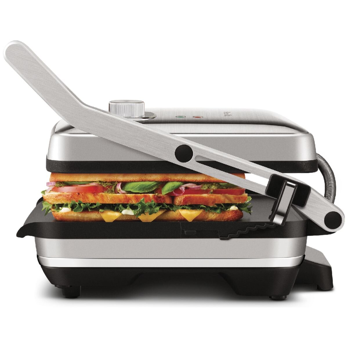 Breville AdjustaGrill & Sear Grill and Sandwich Maker - Flat & Ribbed Cooking, 2200W - LGR350BSS