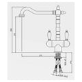 Turner Hastings Francès Twin Mixer Tap - Brushed Nickel, Brass, Quarter Turn Spindles - 18117BN5