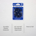 Deta 6mm Black Round Cable Clips - 20 Pack - Durable Plastic - SuperSaverAU - view 2