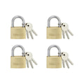 Syneco Brass Padlocks - 40mm - 4 Pack - Keyed Alike - SuperSaverAU - view 1