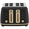 Morphy Richards Ascend Soft Gold 4 Slice Toaster - Black with Gold Accents, Variable Browning - MRSGT4B