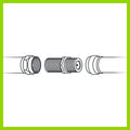 Antsig F81 Inline Joiner F Connector Nickel Plated AP042