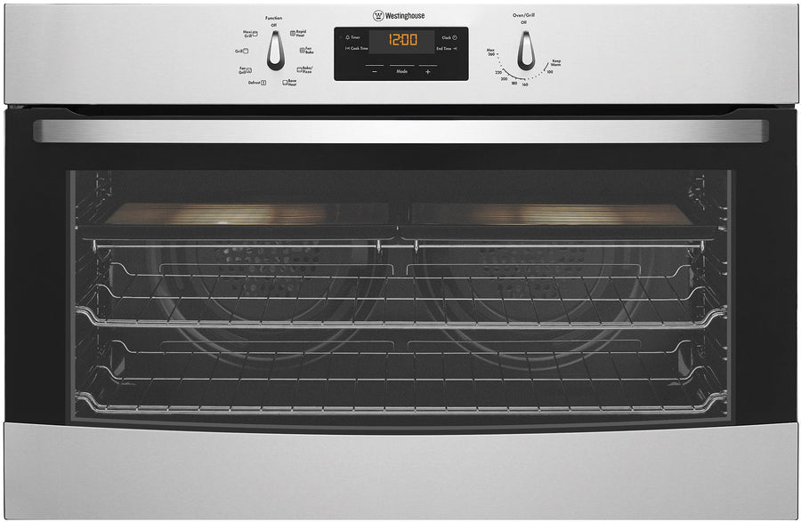 Westinghouse 90cm electric built-in oven - 125L gross, twin fan system, stainless steel - WVE914SB