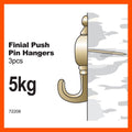 Everhang Brass Plated Picture Hanging Push Pin 3 Pack Easy Install - SuperSaverAU - view 2