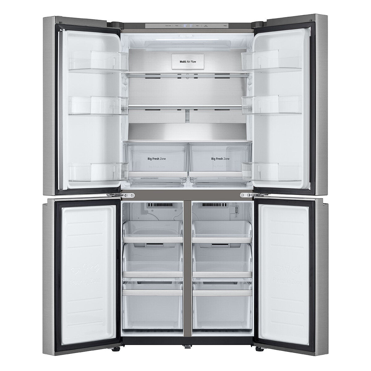LG 530L French Door Fridge - Stainless Steel, 5 Star Energy, Hidden Hinges, ThinQ - GF-B505PL