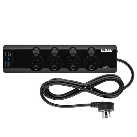 Arlec 4 Outlet Surge Powerboard 1.8m - PD45W USB A & C Charging - SuperSaverAU - view 1