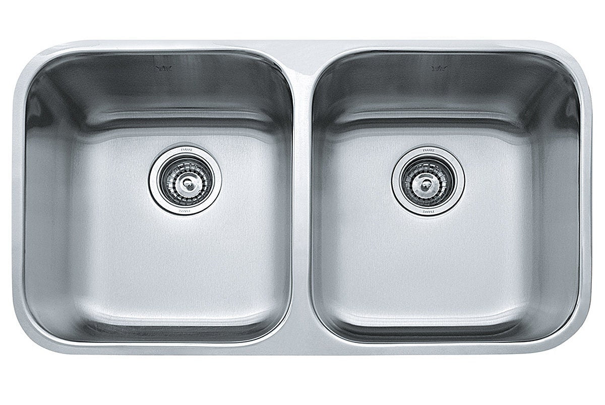 Franke Steel Queen double bowl undermount sink - 18/10 stainless steel, two 29L bowls - SQX120D-2