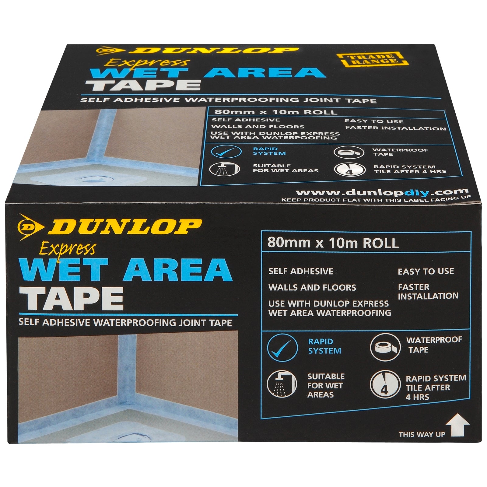 Dunlop Express Wet Area Waterproofing Tape Grey Butyl 10m