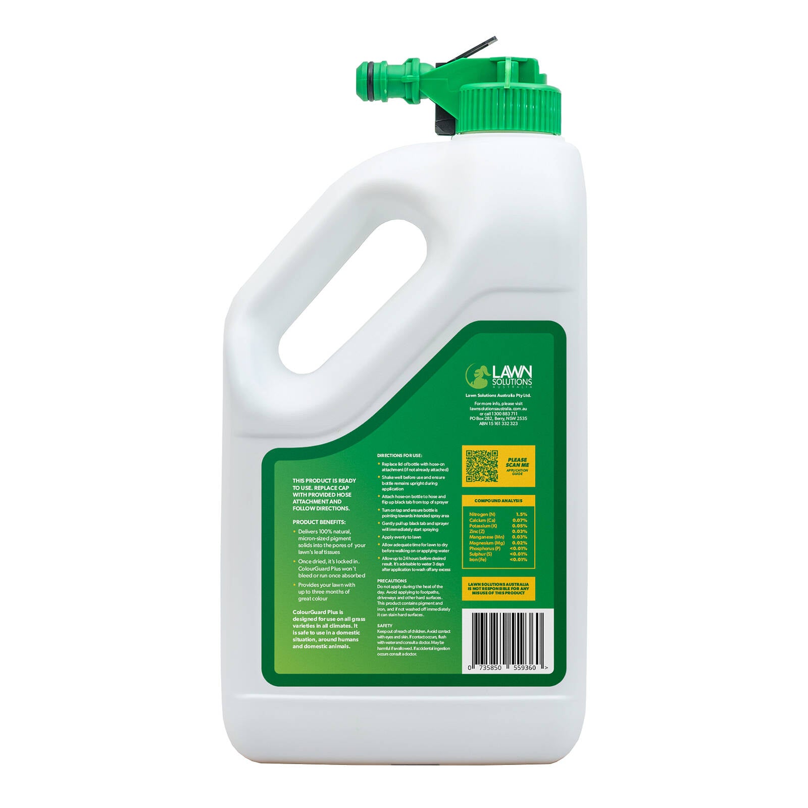Lawn Solutions Australia RTU ColourGuard Plus Liquid Fertiliser 2L