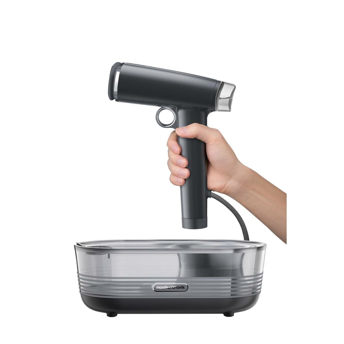 Morphy Richards garment steamer - 1200W, black and white finish, lightweight 1.24kg build - MRGS14BLK