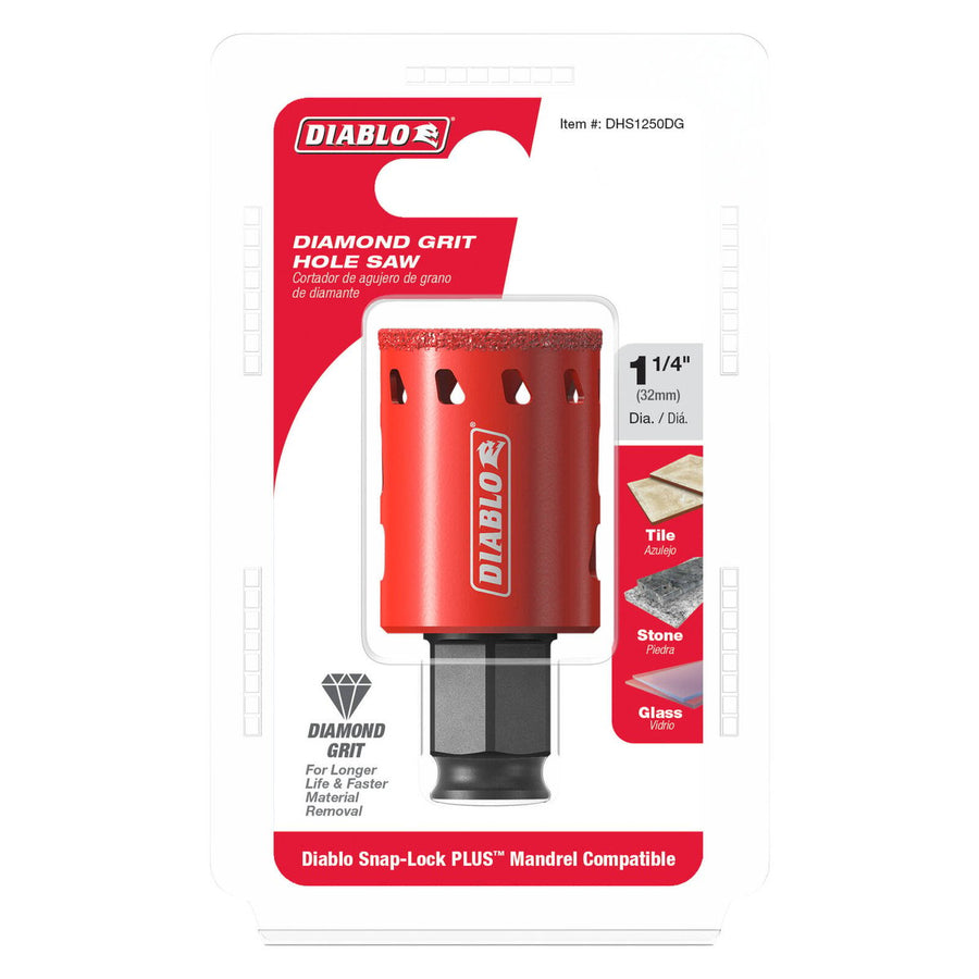 Diablo 1 1/4" Diamond Grit Hole Saw - Efficient Drilling for Tile, Glass - SuperSaverAU - view 1