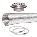 Sirius Ducting Wall Kit - 3m Semi-Rigid Ducting, Stainless Steel Louvre Wall Vent - EASYWALL-150