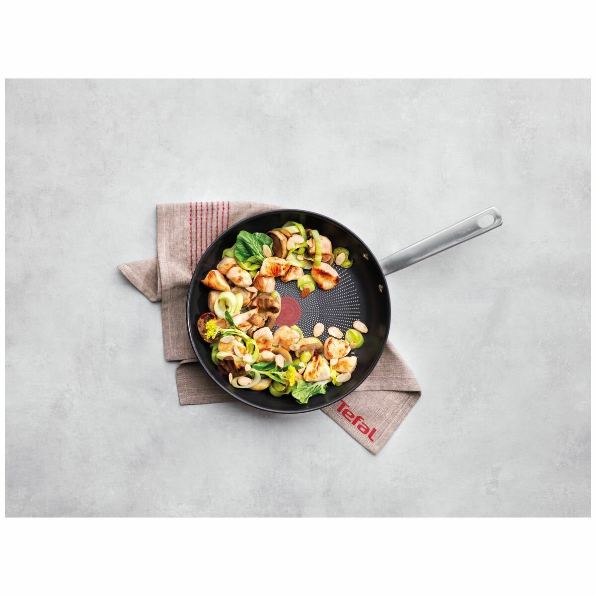 Tefal Virtuoso 4 piece stainless steel cookware set - frypans, saucepan and stewpot with lids - E491S474
