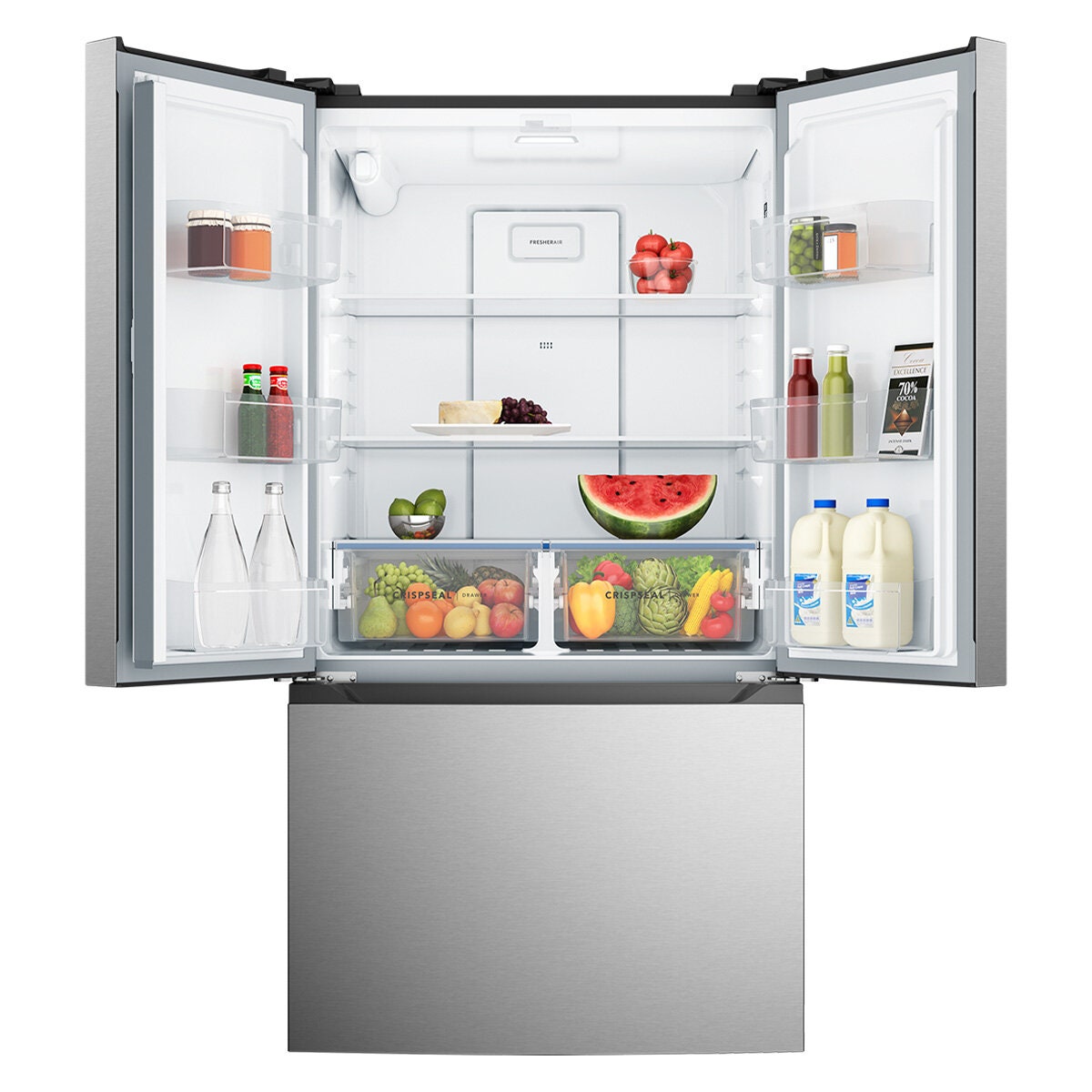 Westinghouse 565L French Door Fridge - Silver, Water Dispenser, Automatic Ice Maker - WHE5650SD