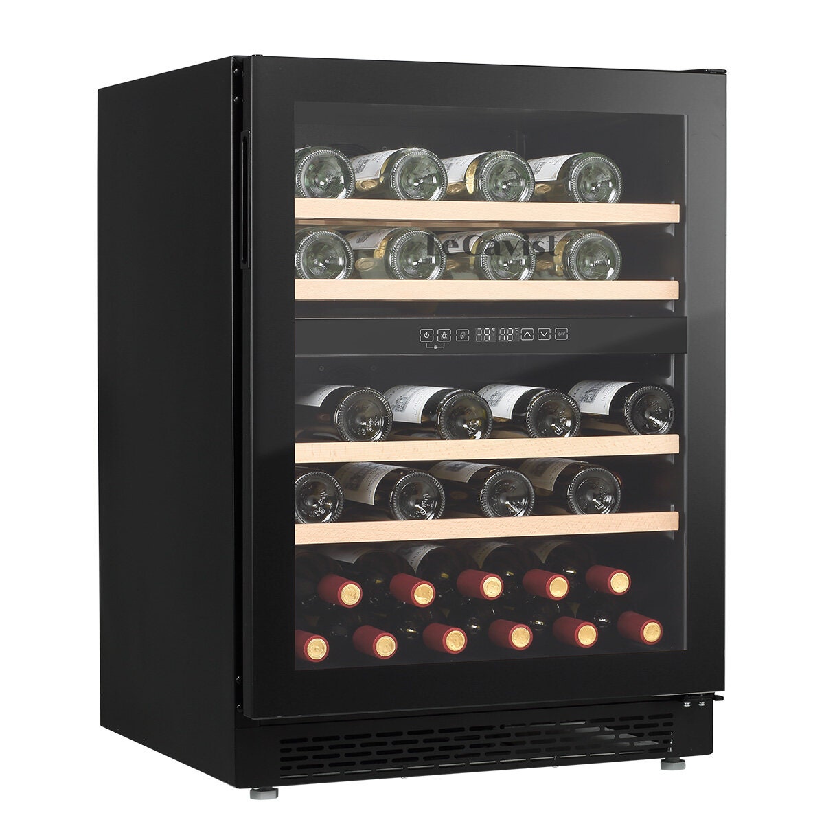 LeCavist 44 Bottle Dual Zone Wine Cabinet - Black - Humidity Control - Anti-Vibration - LJ44VN2ZBU