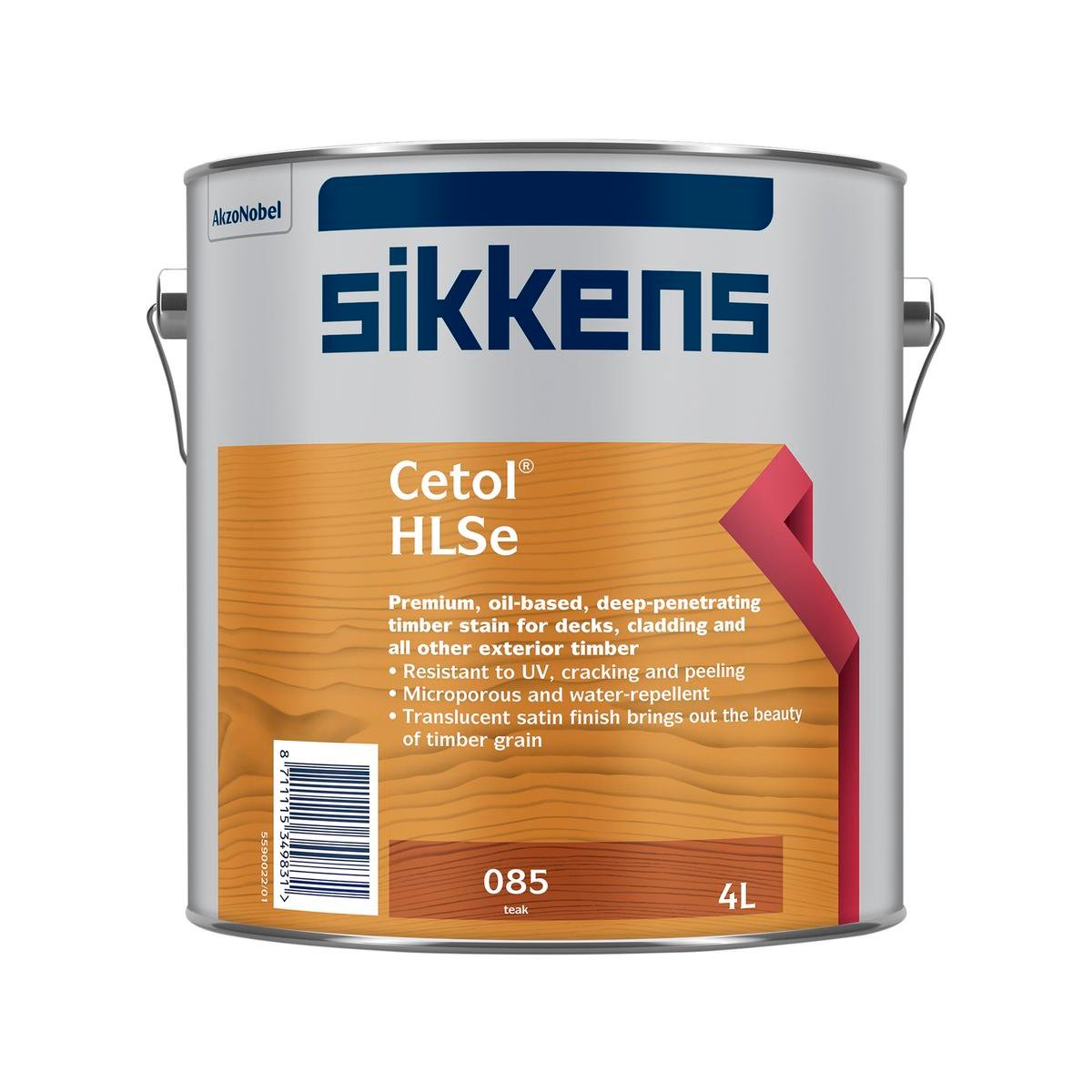 Sikkens Cetol Hlse Timber Finish - 4L - Teak 085 - Oil-Based - UV Resistant - SuperSaverAU - view 1