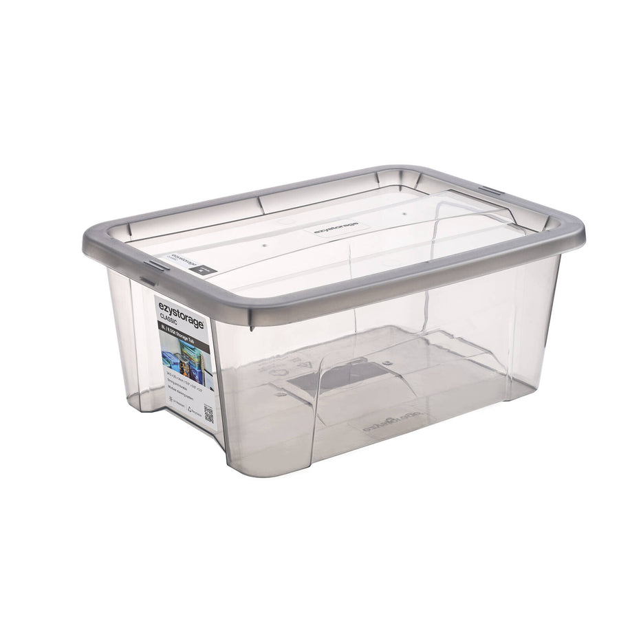 Ezy Storage 8L Grey Classic Storage Tub with Lid