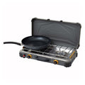Gasmate Turbo 2 Burner Portable Stove BBQ - Folding Design, Piezo Ignition, Grey - CS2095