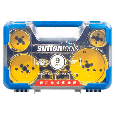 Sutton Tools 19 111mm 9 Piece Multi Purpose Plumber Holesaw Set - SuperSaverAU - view 1