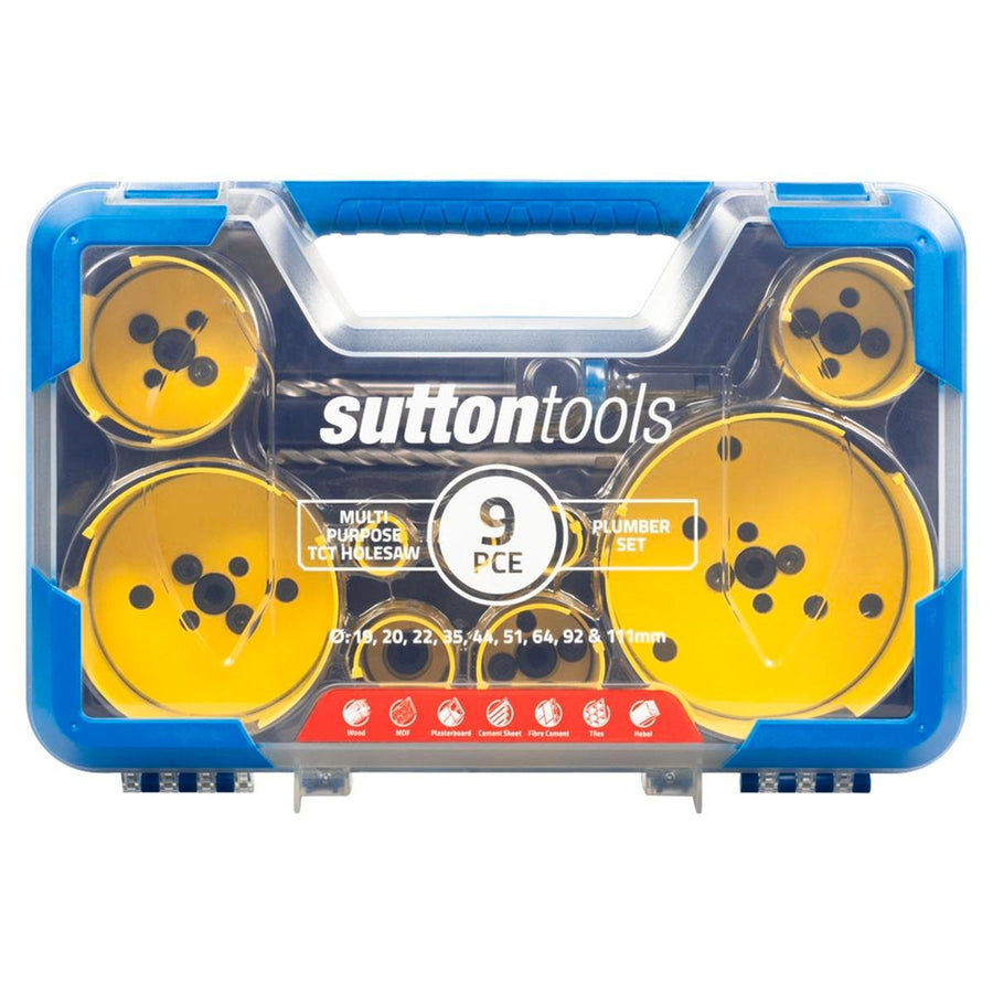 Sutton Tools 19 111mm 9 Piece Multi Purpose Plumber Holesaw Set - SuperSaverAU - view 1