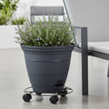 Eden 35cm Heavy Duty Round Pot Plant Trolley Black 60kg