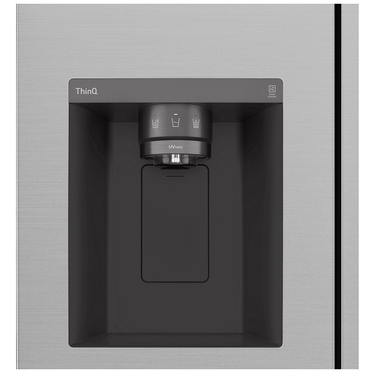 LG 635L Side by Side Fridge - Stainless Steel, Plumbed Ice and Water Dispenser, Surround Cooling - GS-L600PL