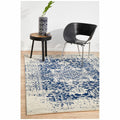 Rug Culture Evoke Extra Large Rug - Bone White and Navy Power Loomed Polypropylene - EVO253WNAV400X300