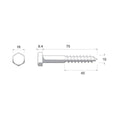 Zenith Coach Screws - M10 x 75mm - Hot Dipped Galvanised Black - 1 Each - Heavy-Duty Fastening - SuperSaverAU - view 2