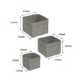 Flexi Storage Living Felt Baskets Set of 3 - Light Grey - 210mm x 160mm - Durable Storage Solution - SuperSaverAU - view 3