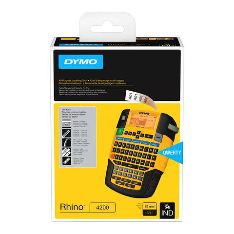 Dymo Rhino 4200 Industrial Label Maker - QWERTY - Black - Durable Design - SuperSaverAU - view 1
