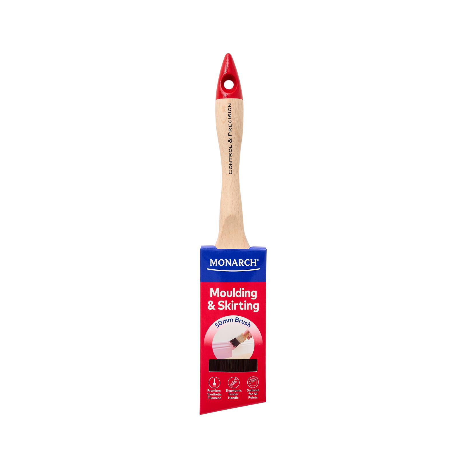 Monarch 50mm Moulding and Skirting Synthetic Paint Brush, Timber Handle
